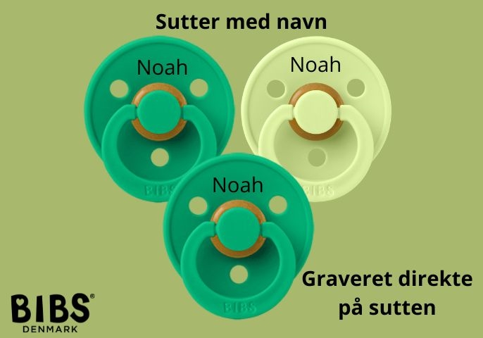 BIBS sutter med navn med personlig gravering